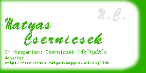 matyas csernicsek business card